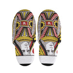 Queen Of Hearts Playing Card Print Slippers