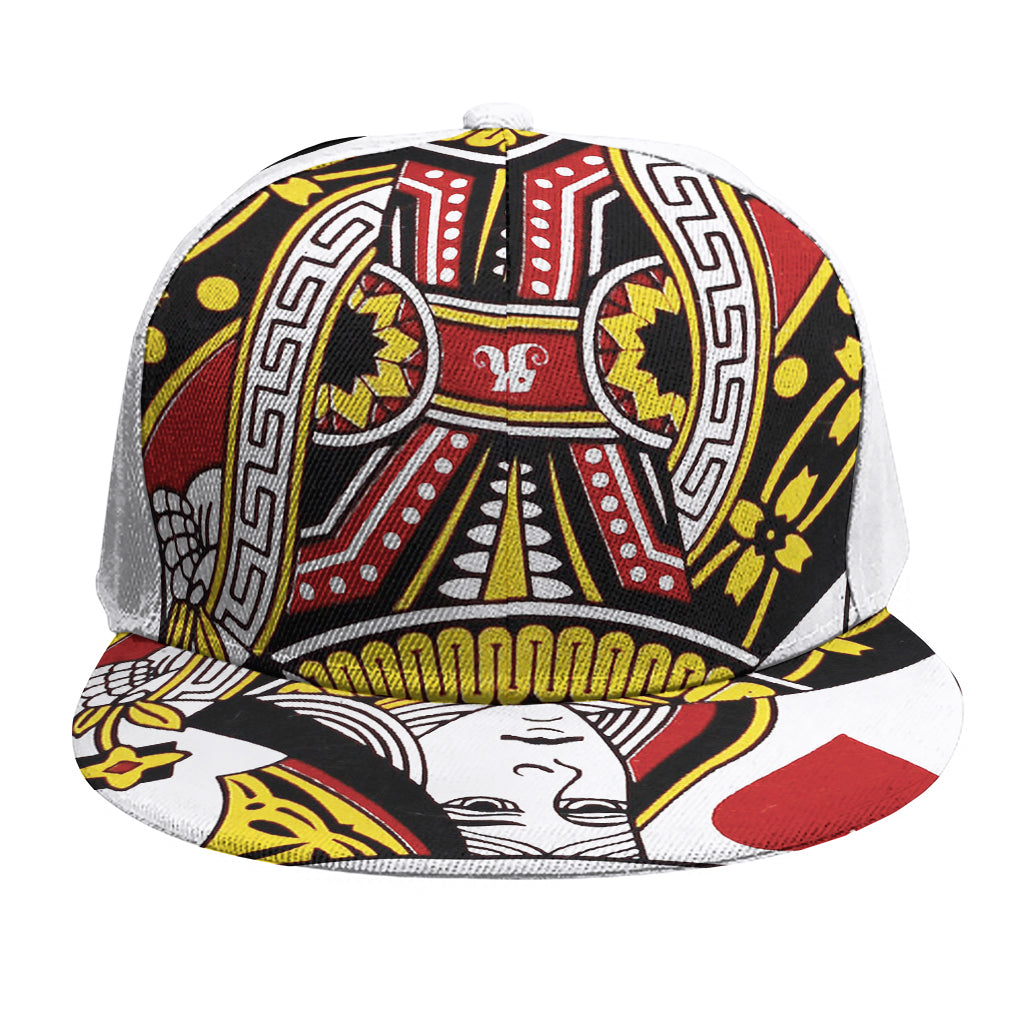 Queen Of Hearts Playing Card Print Snapback Cap
