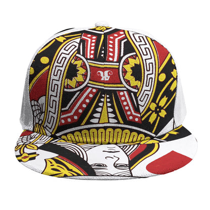 Queen Of Hearts Playing Card Print Snapback Cap