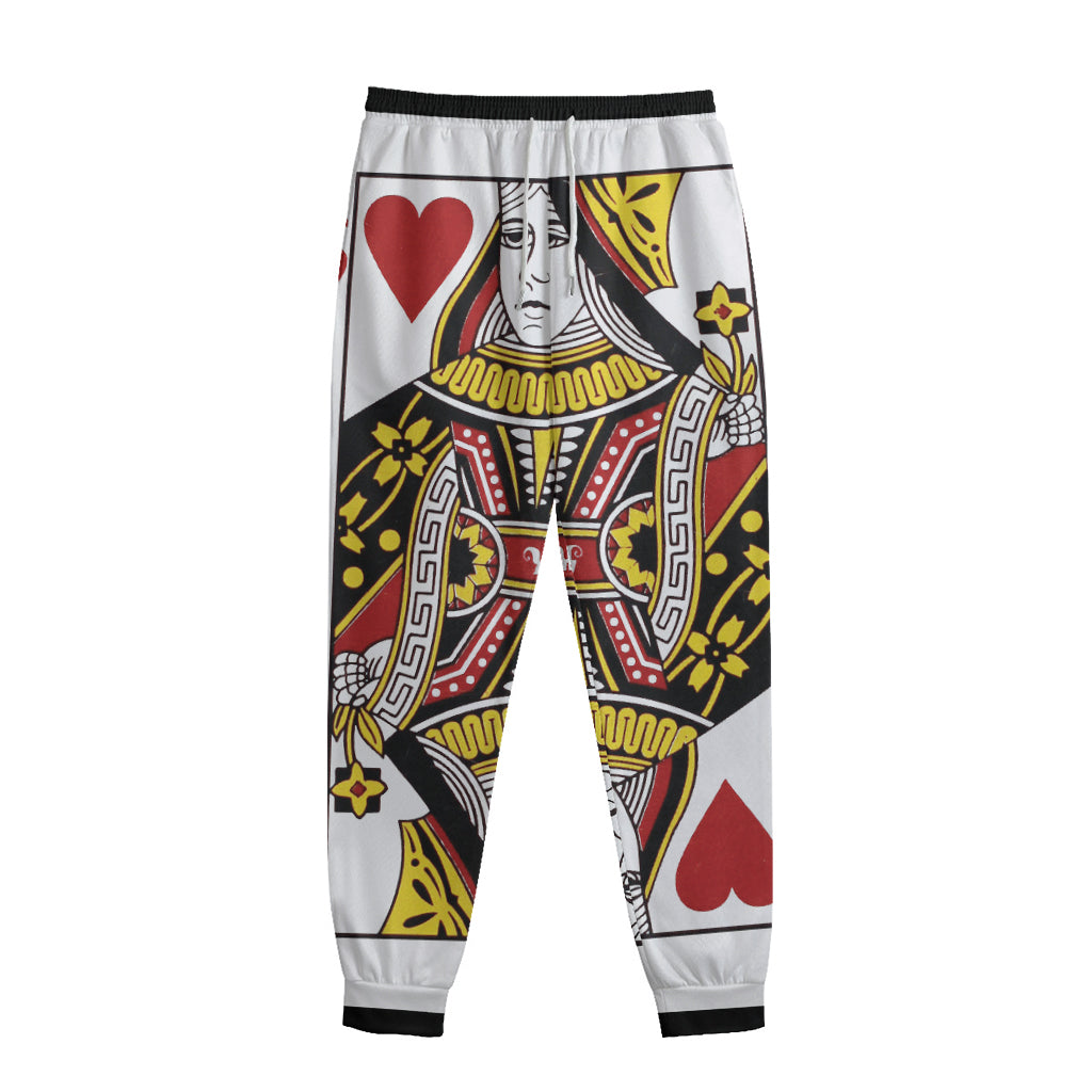 Queen Of Hearts Playing Card Print Sweatpants