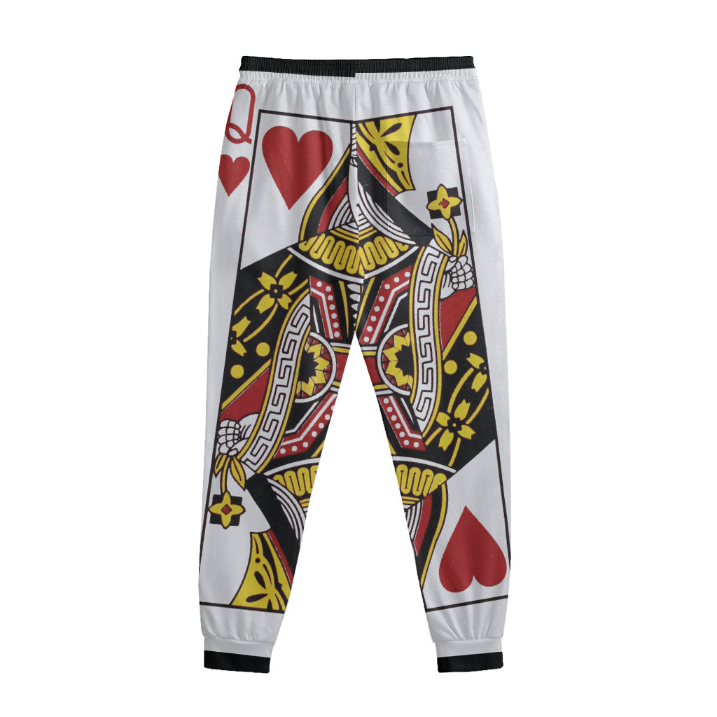 Queen Of Hearts Playing Card Print Sweatpants
