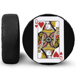 Queen Of Hearts Playing Card Print Tire Cover With Camera Hole