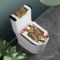 Queen Of Hearts Playing Card Print Toilet Lid And Tank Cover Set