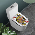 Queen Of Hearts Playing Card Print Toilet Lid Cover