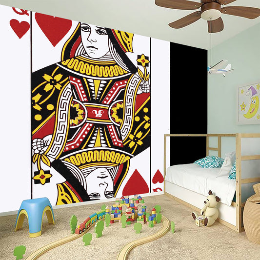 Queen Of Hearts Playing Card Print Wall Sticker