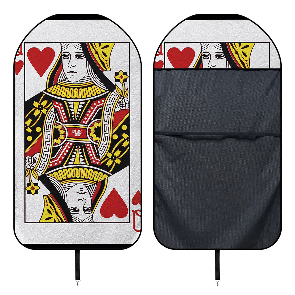 Queen Of Hearts Playing Card Print Waterproof Car Seat Cover