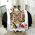 Queen Of Hearts Playing Card Print Waterproof Round Tablecloth