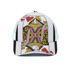 Queen Of Hearts Playing Card Print White Mesh Trucker Cap