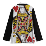 Queen Of Hearts Playing Card Print Women's Blazer