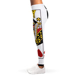 Queen Of Hearts Playing Card Print Women's Leggings