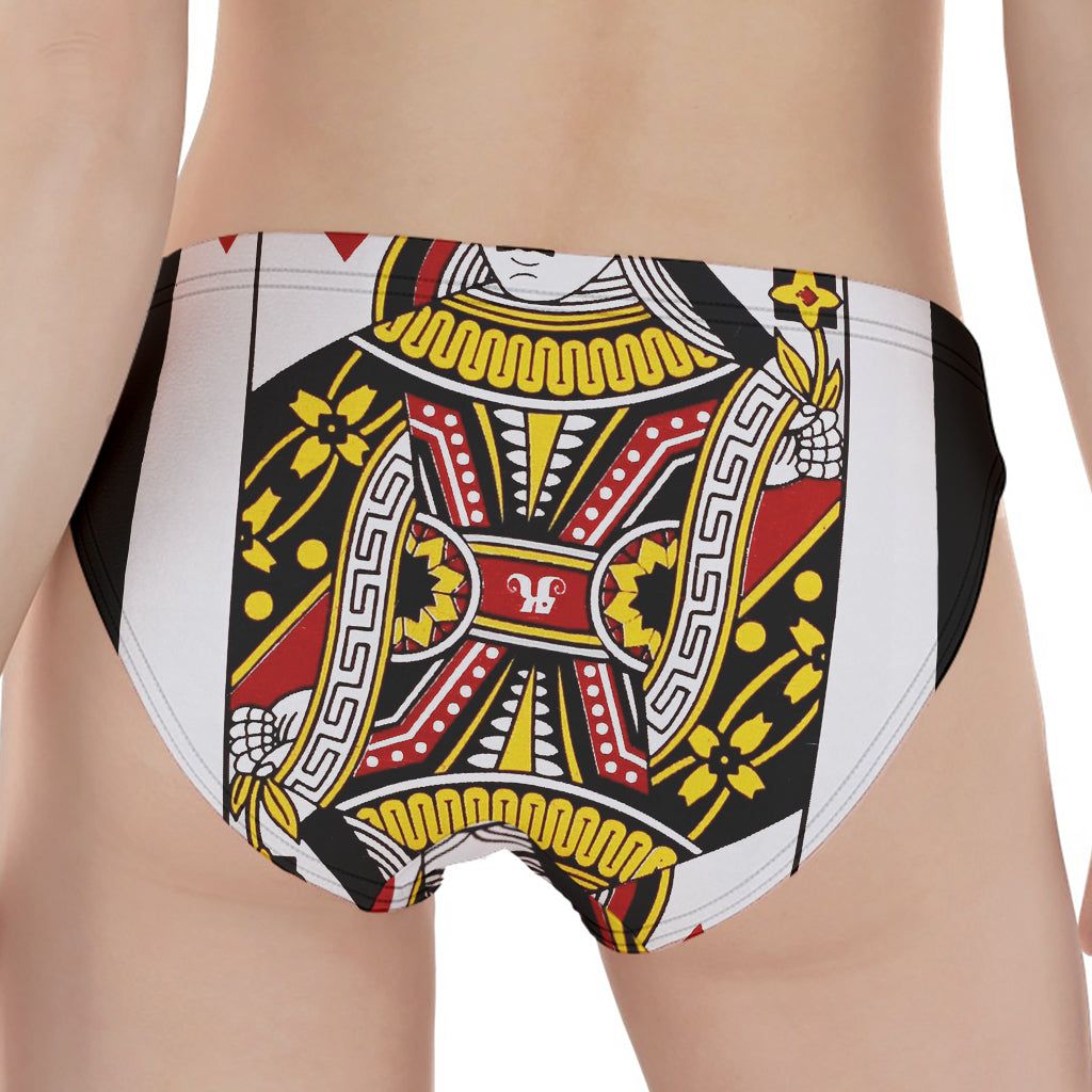Queen Of Hearts Playing Card Print Women's Panties