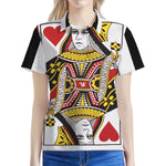 Queen Of Hearts Playing Card Print Women's Polo Shirt