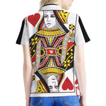 Queen Of Hearts Playing Card Print Women's Polo Shirt