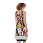 Queen Of Hearts Playing Card Print Women's Sleeveless Dress