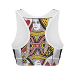 Queen Of Hearts Playing Card Print Women's Sports Bra