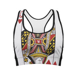 Queen Of Hearts Playing Card Print Women's Sports Bra