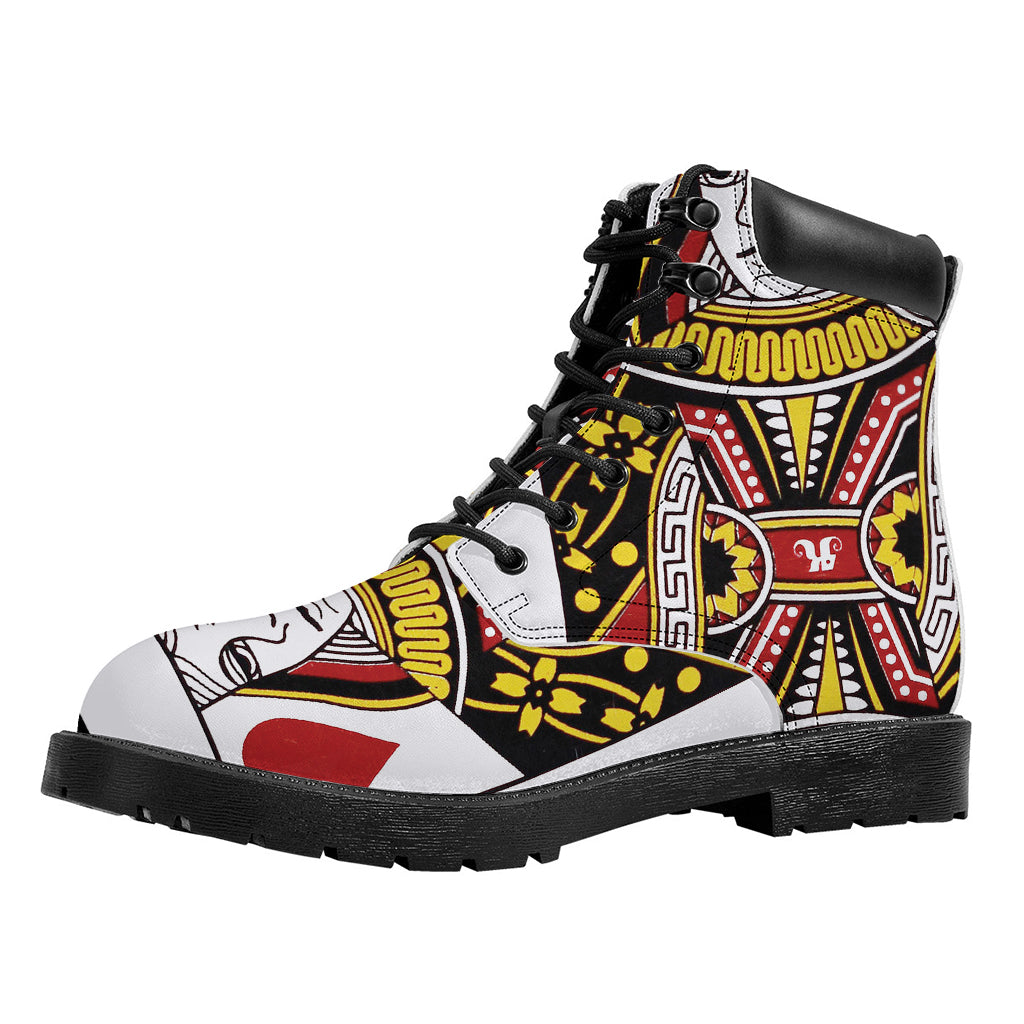 Queen Of Hearts Playing Card Print Work Boots