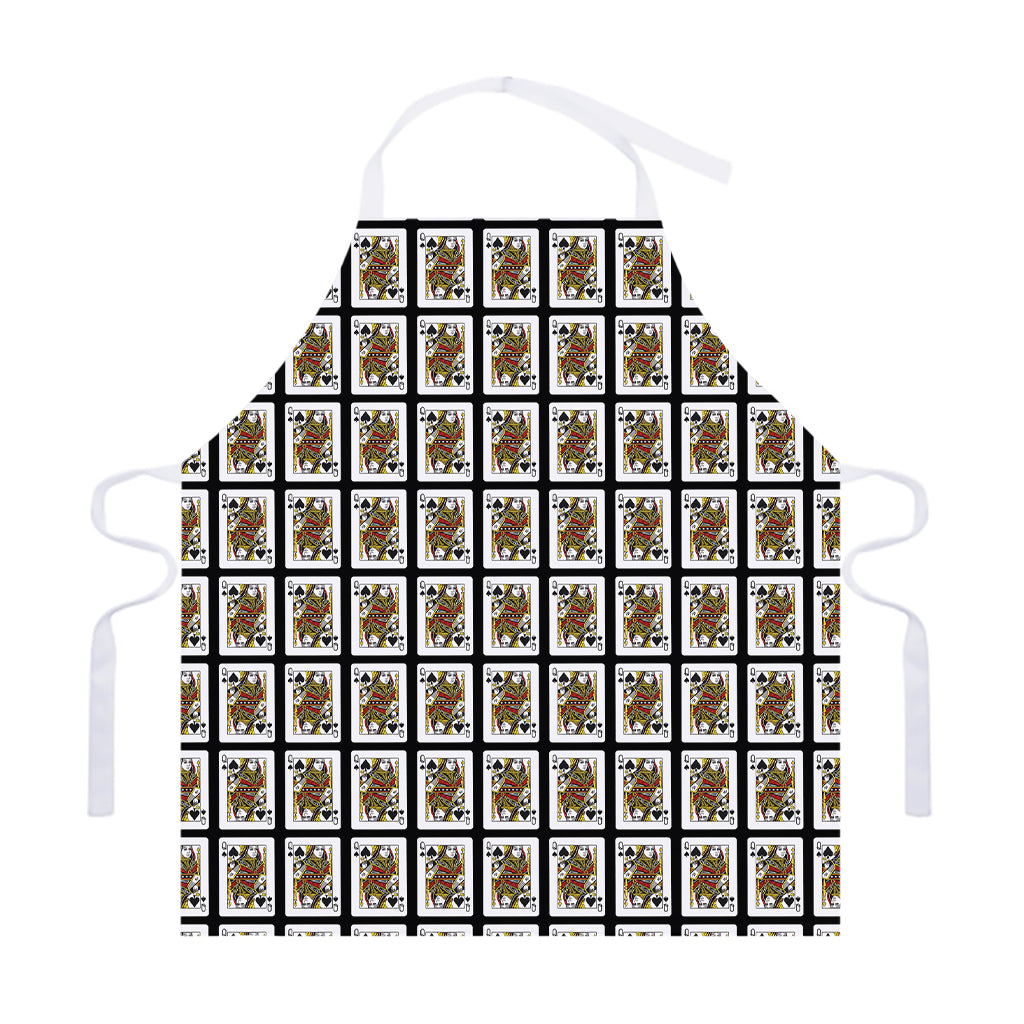 Queen Of Spades Pattern Print Adjustable Apron