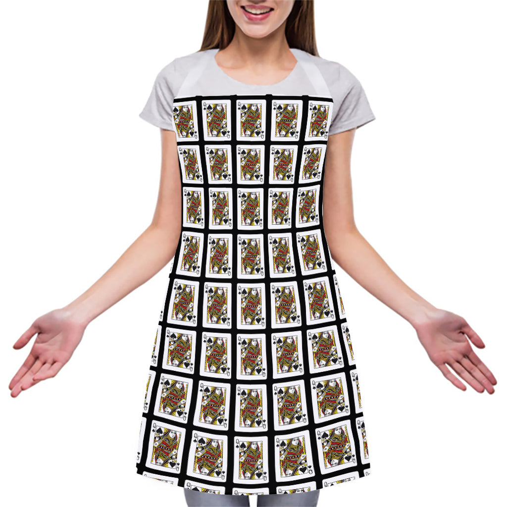 Queen Of Spades Pattern Print Adjustable Apron