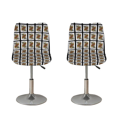Queen Of Spades Pattern Print Bar Stool Covers