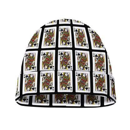Queen Of Spades Pattern Print Beanie