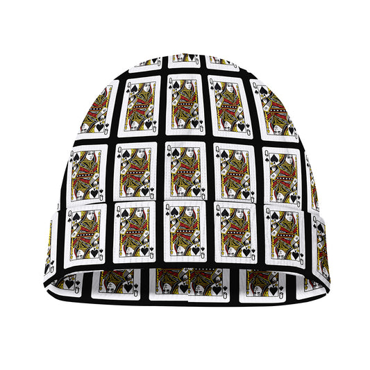 Queen Of Spades Pattern Print Beanie
