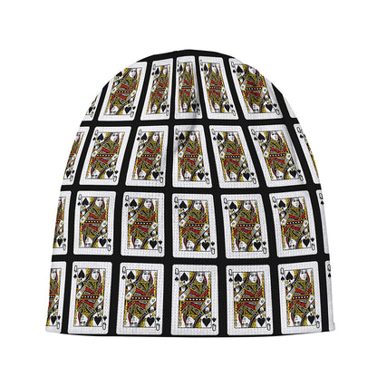 Queen Of Spades Pattern Print Beanie