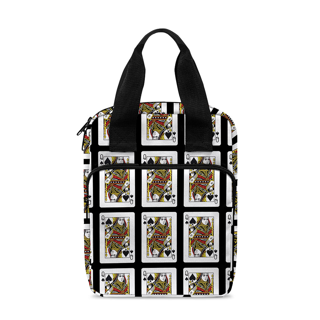 Queen Of Spades Pattern Print Bible Tote Bag
