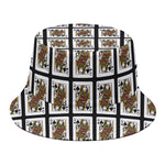 Queen Of Spades Pattern Print Bucket Hat