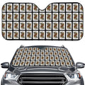 Queen Of Spades Pattern Print Car Windshield Sun Shade