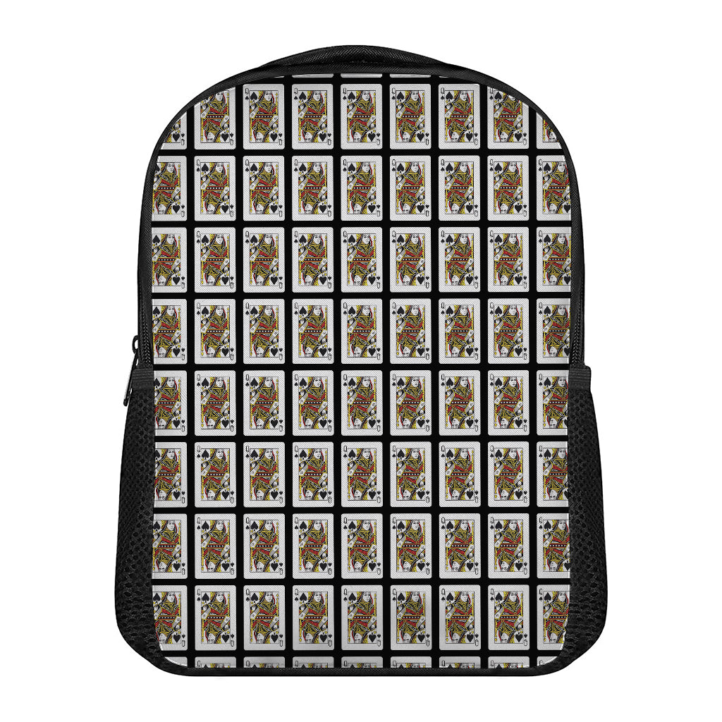 Queen Of Spades Pattern Print Casual Backpack
