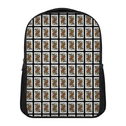 Queen Of Spades Pattern Print Casual Backpack