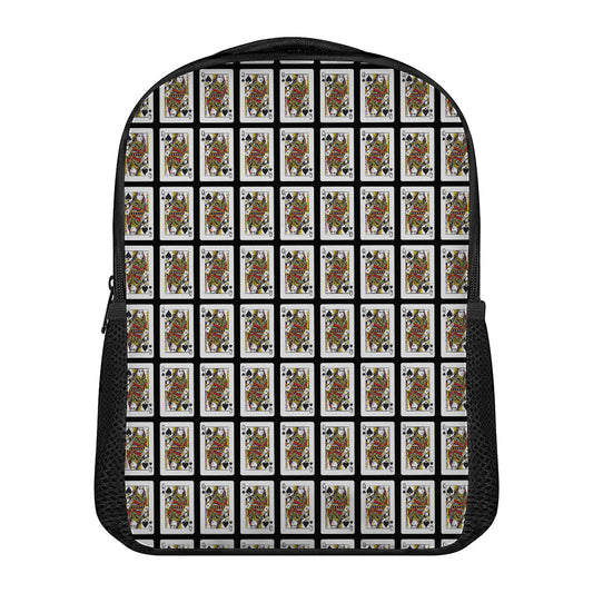 Queen Of Spades Pattern Print Casual Backpack