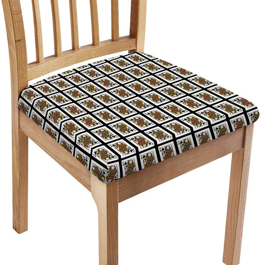 Queen Of Spades Pattern Print Chair Cushion Cover