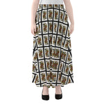Queen Of Spades Pattern Print Chiffon Maxi Skirt