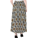 Queen Of Spades Pattern Print Chiffon Maxi Skirt