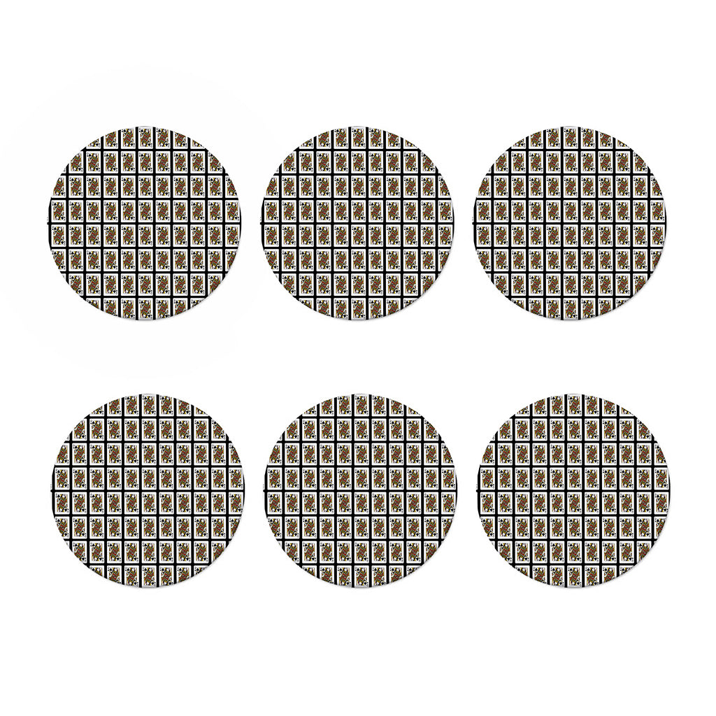 Queen Of Spades Pattern Print Coaster Set