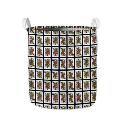 Queen Of Spades Pattern Print Collapsible Laundry Basket