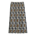 Queen Of Spades Pattern Print Cotton Front Slit Maxi Skirt