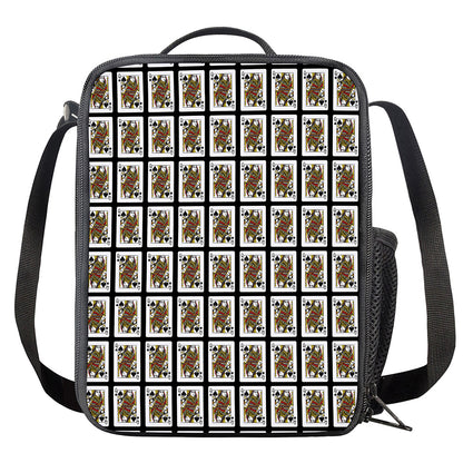 Queen Of Spades Pattern Print Crossbody Lunch Bag