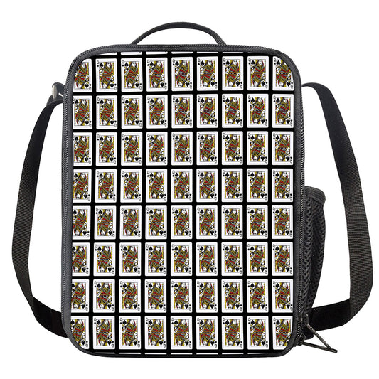 Queen Of Spades Pattern Print Crossbody Lunch Bag