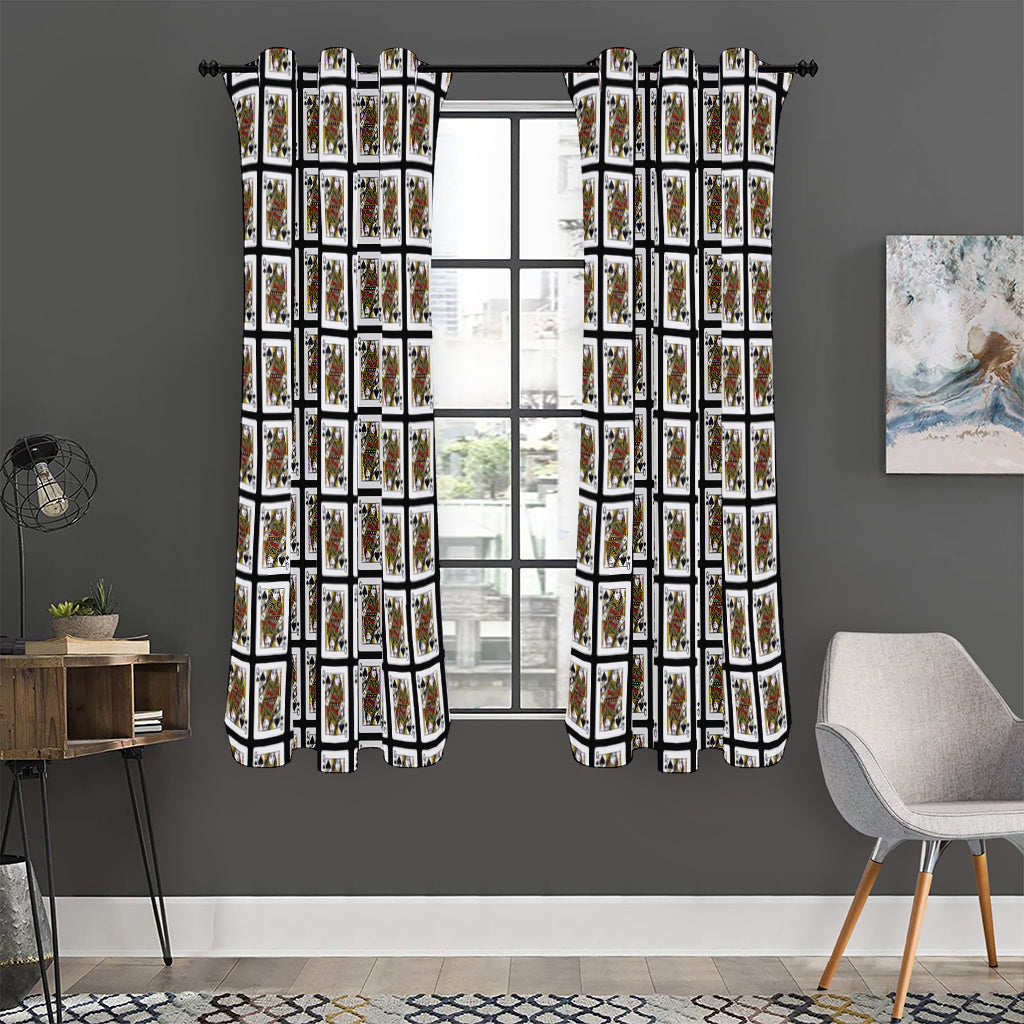 Queen Of Spades Pattern Print Curtain