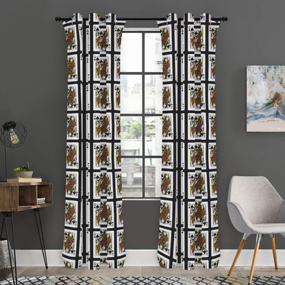 Queen Of Spades Pattern Print Curtain