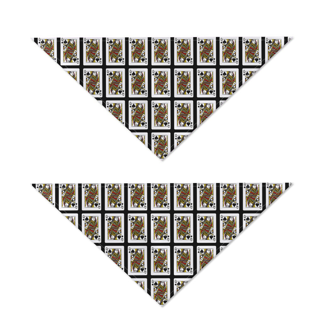 Queen Of Spades Pattern Print Dog Bandana