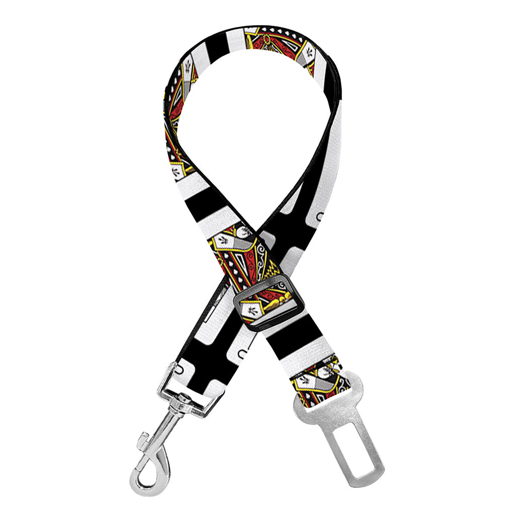 Queen Of Spades Pattern Print Dog Seat Belt