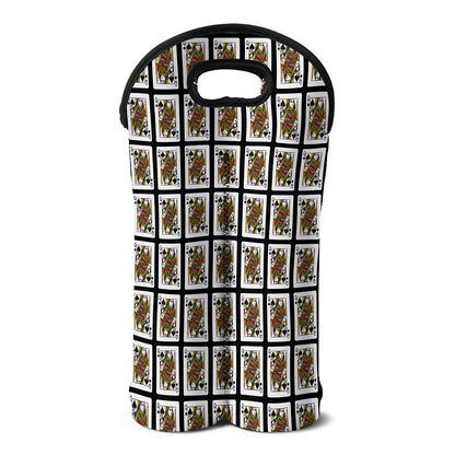 Queen Of Spades Pattern Print Double Neoprene Wine Tote