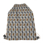 Queen Of Spades Pattern Print Drawstring Bag