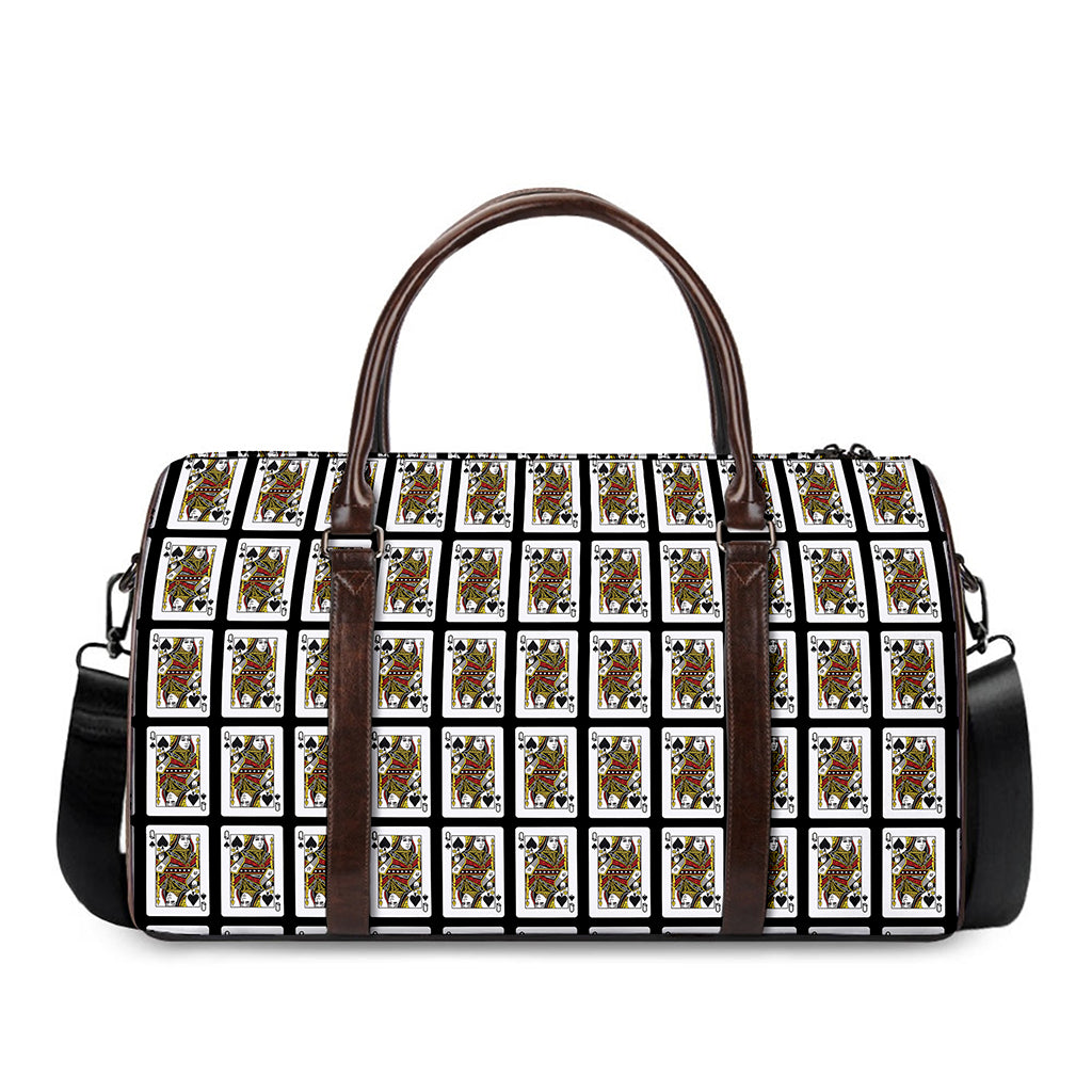 Queen Of Spades Pattern Print Duffle Bag