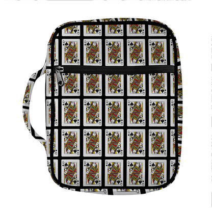 Queen Of Spades Pattern Print Front Pocket Bible Bag