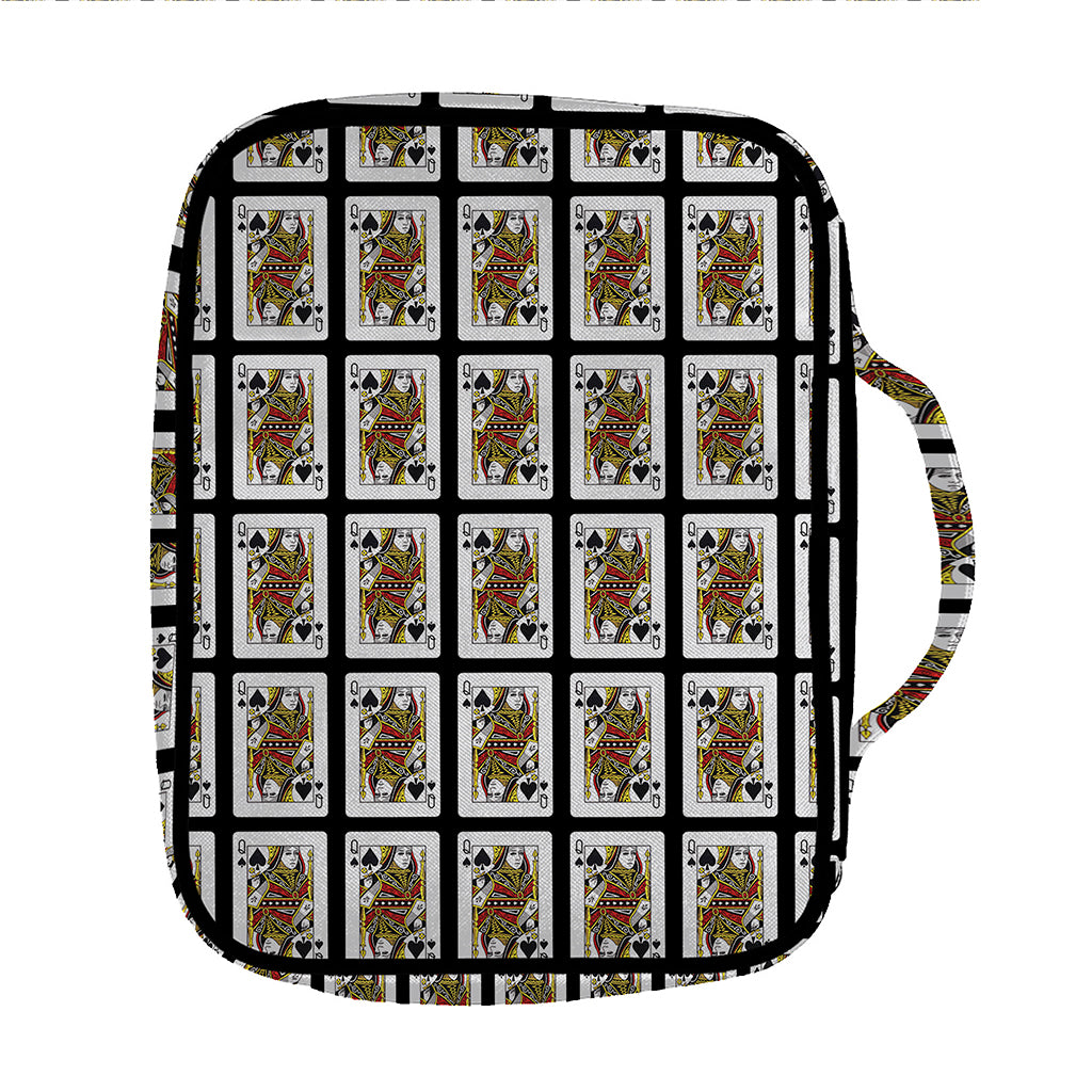 Queen Of Spades Pattern Print Front Pocket Bible Bag